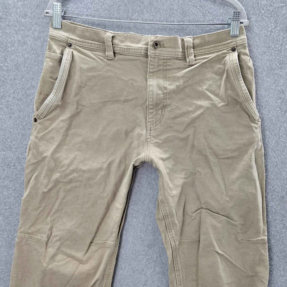Eddie Bauer Men Pants 32x30 Beige Chino Canvas Stretch Outdoor Hiking‎ Relaxed